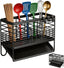 EasyEva Matte Black Utensil Drying Rack with Drip Tray studio product photo