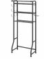 EasyEva Black Over-the-Toilet Storage Rack with Towel Bar studio product photo
