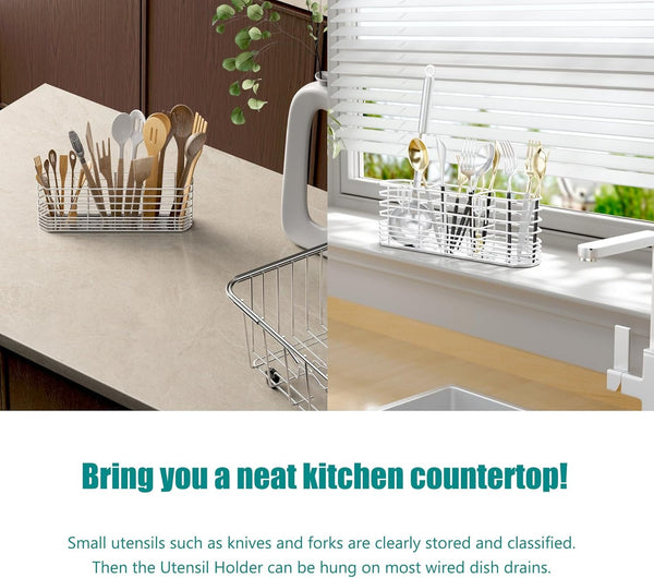 EasyEva Stainless Steel Hanging Utensil Holder additional product photo