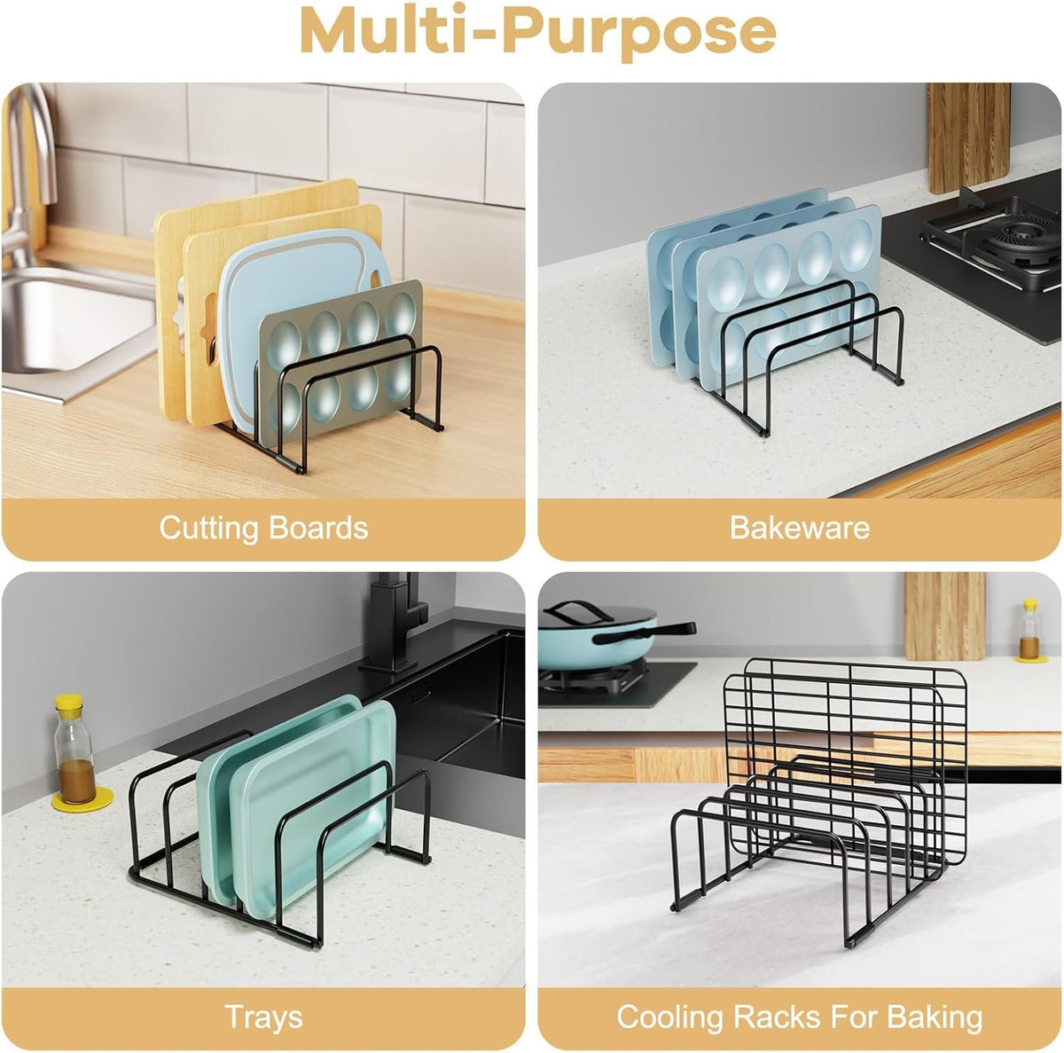 EasyEva Black Wire Cutting Board Rack additional product photo