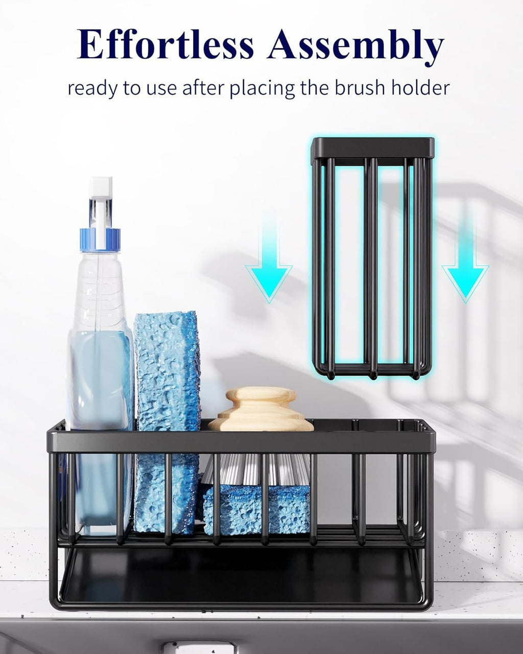 EasyEva Black Sink Caddy with Drip Tray additional product photo