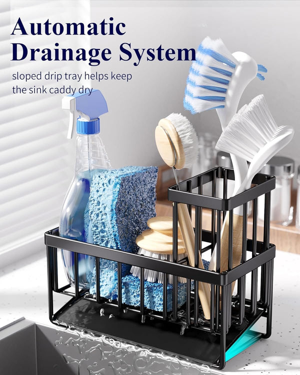 EasyEva Black Sink Caddy with Drip Tray additional product photo