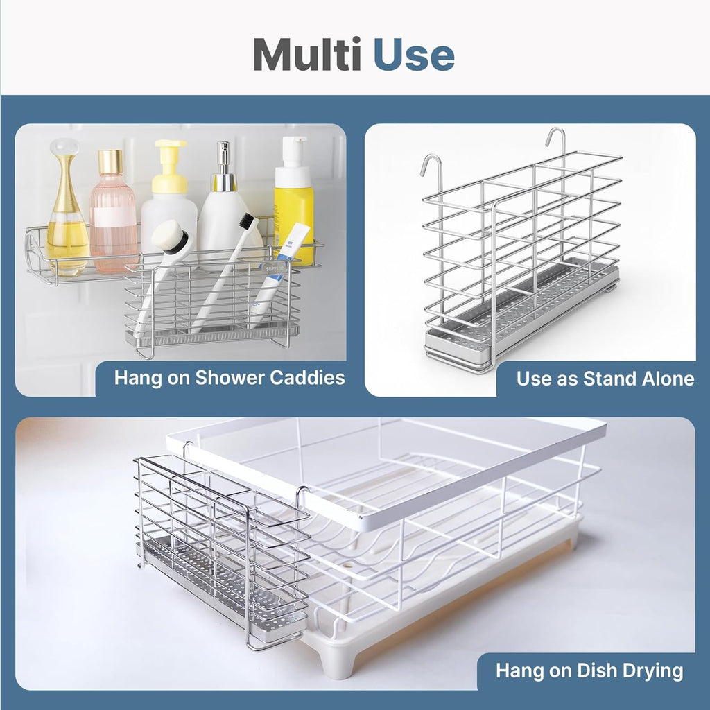 EasyEva Stainless Steel Utensil Caddy with Hooks additional product photo