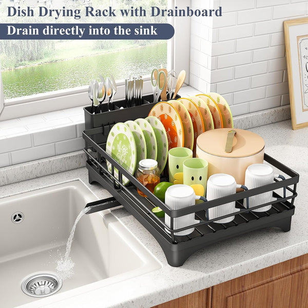 EasyEva Stainless Steel Dish Drying Rack with Drainboard additional product photo