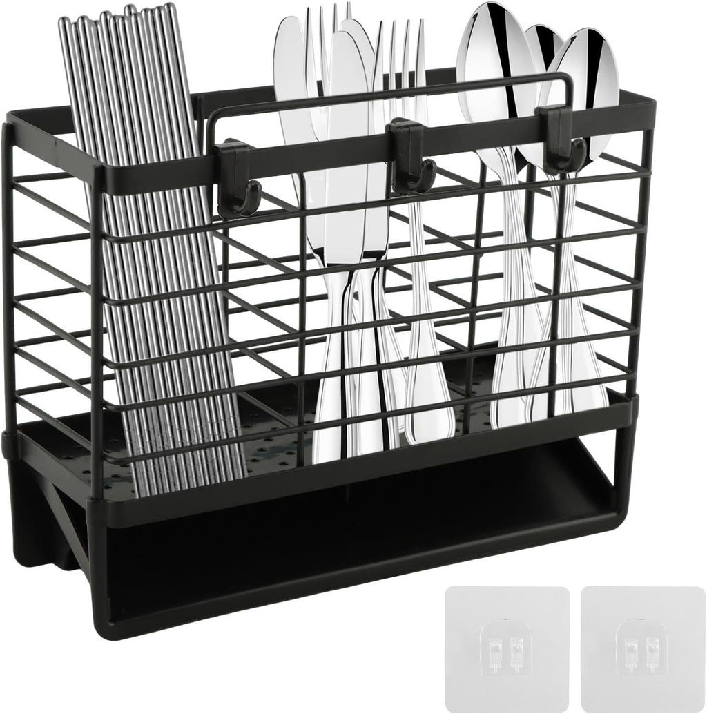 EasyEva Matte Black Carbon Steel Utensil Drying Rack studio product photo