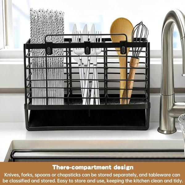 EasyEva Matte Black Carbon Steel Utensil Drying Rack additional product photo