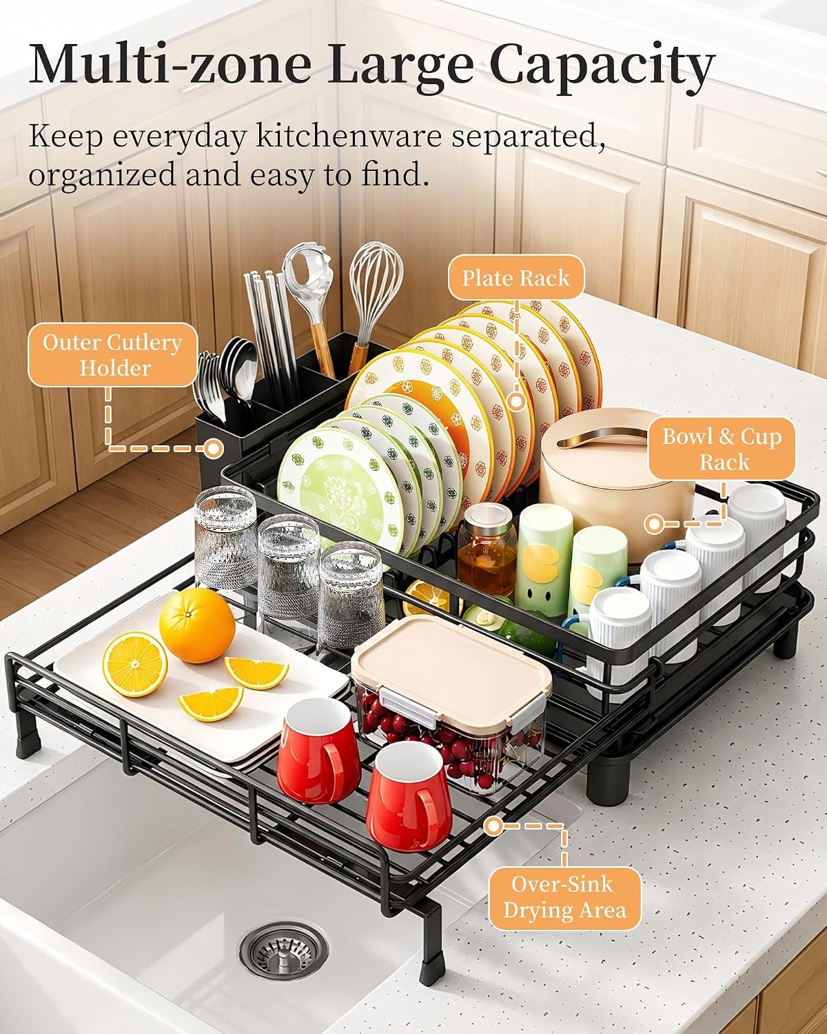 EasyEva Expandable Over-Sink Dish Drying Rack additional product photo
