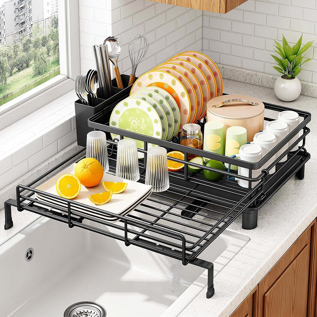 EasyEva Expandable Over-Sink Dish Drying Rack studio product photo