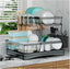 EasyEva Stacked Dish Drying Rack with Cup Holder studio product photo