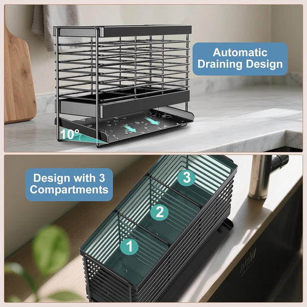 EasyEva Black Wire Utensil Drying Rack additional product photo