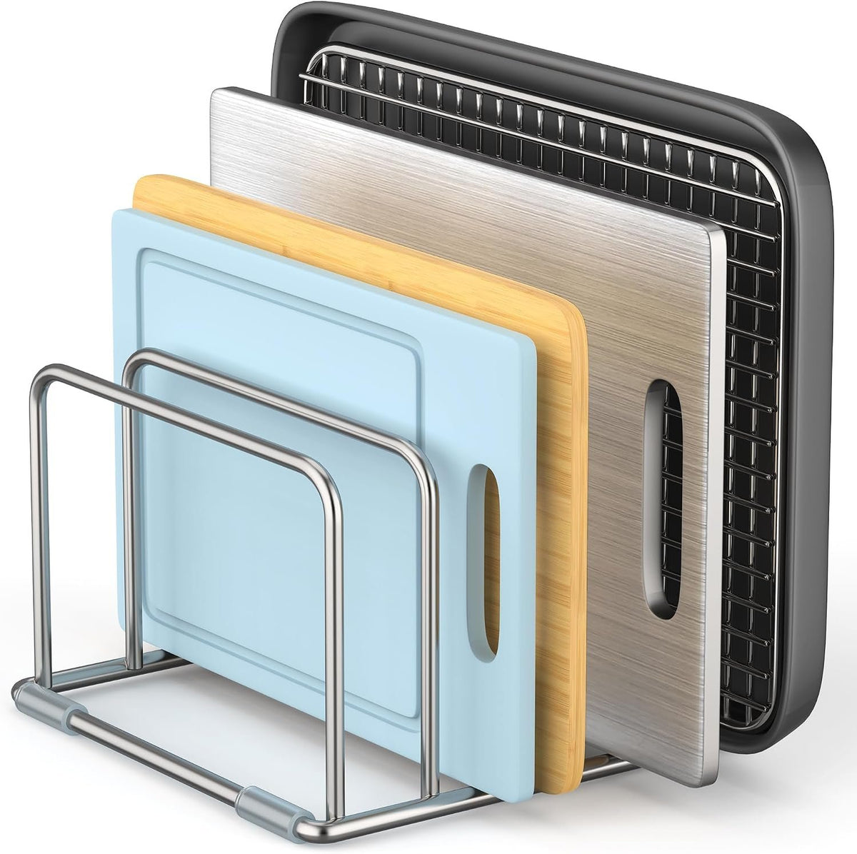 EasyEva Stainless Steel Cutting Board Holder studio product photo