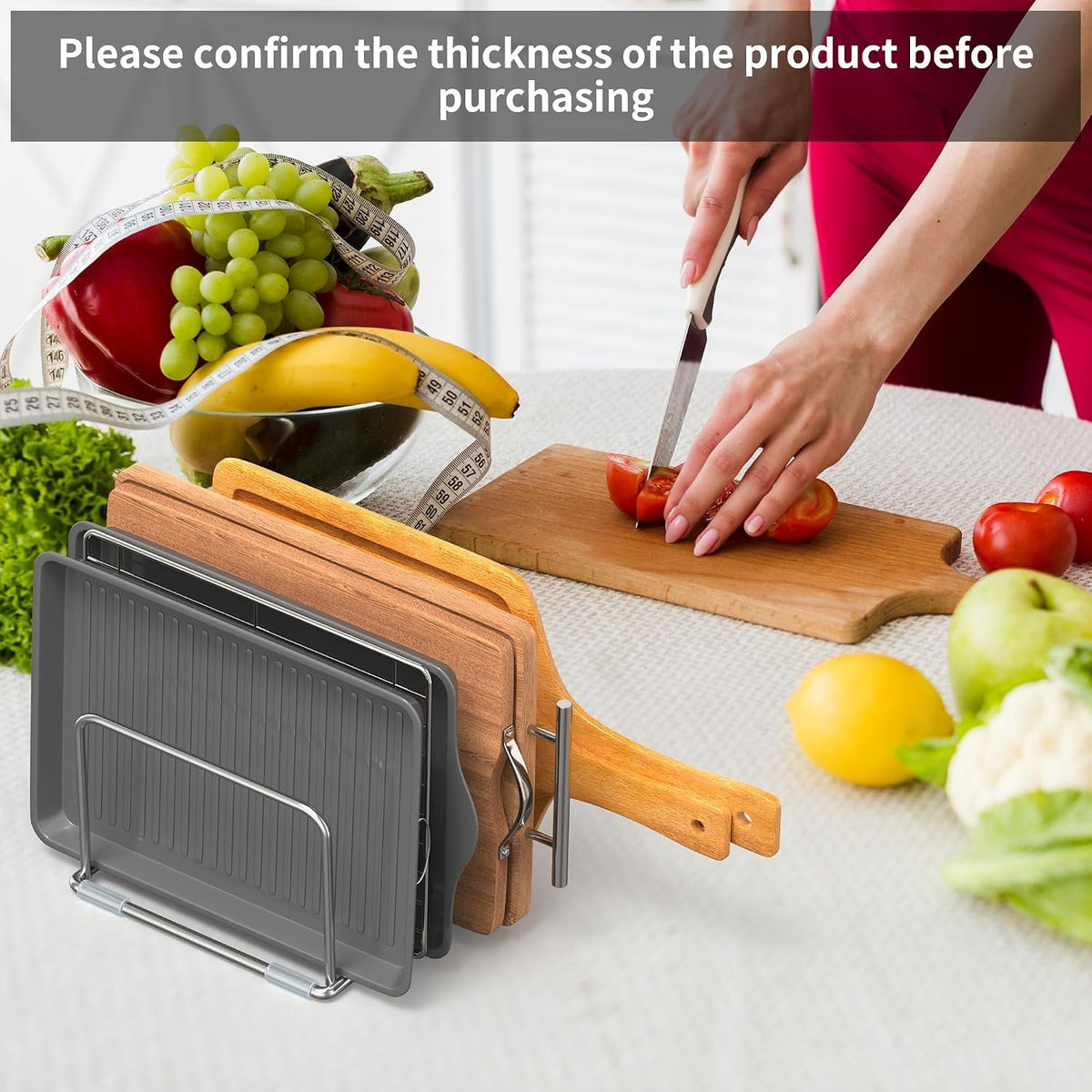 EasyEva Stainless Steel Cutting Board Holder additional product photo