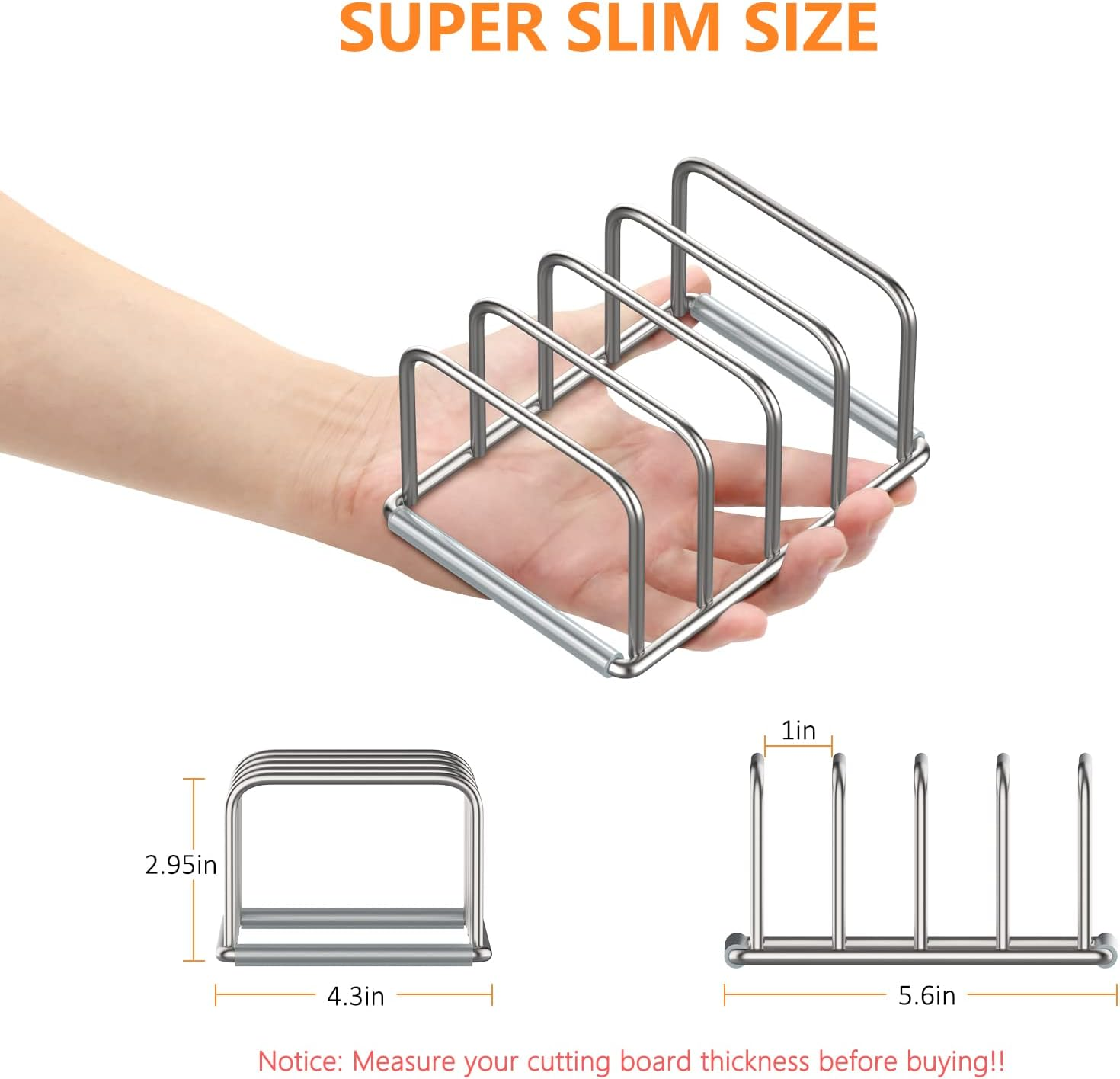 Slim Stainless Steel Cutting Board Rack Secondary image