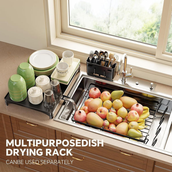 EasyEva Dish Drying Rack with Cup Hooks and Utensil Holder additional product photo