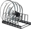 EasyEva Black Metal Pot Lid Organizer Rack studio product photo