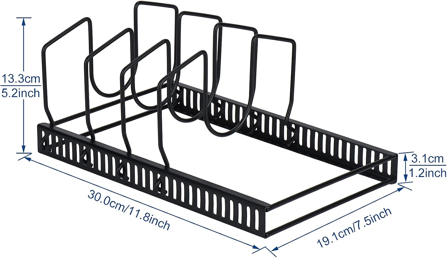 Black Metal Pot Lid Organizer Rack Secondary image