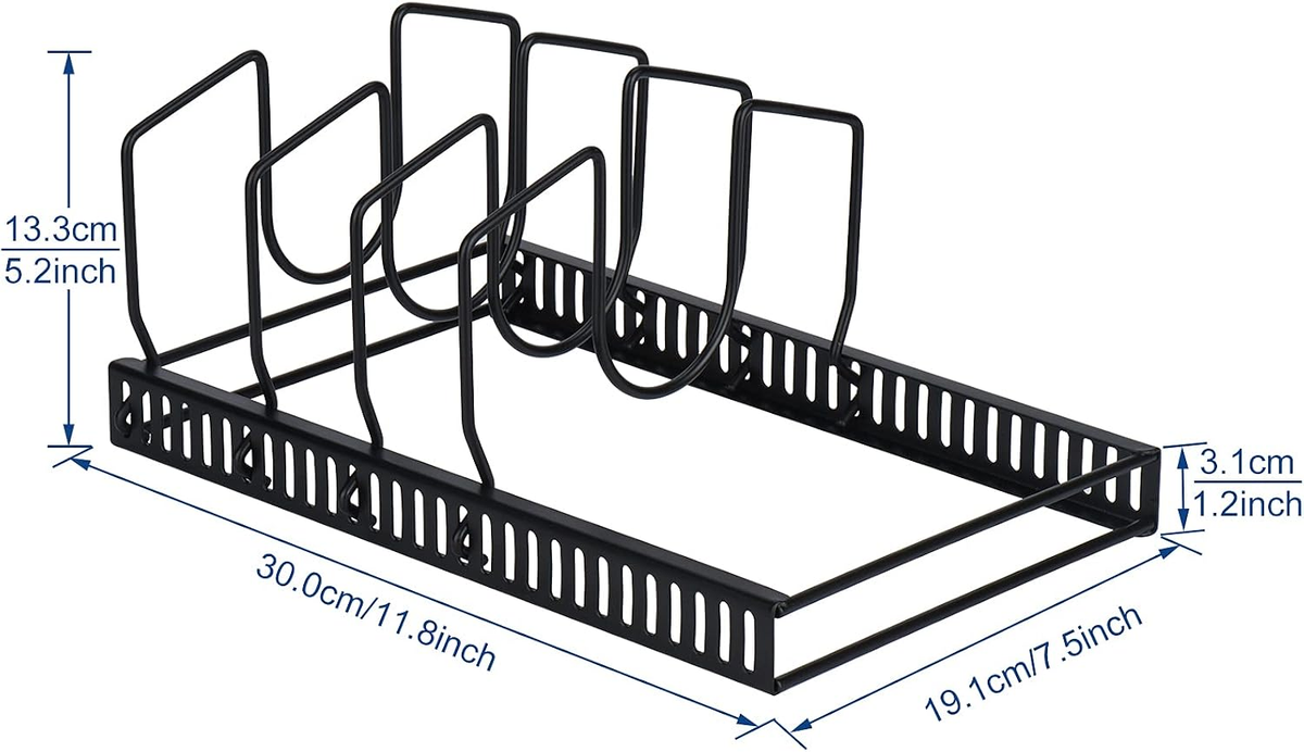 EasyEva Black Metal Pot Lid Organizer Rack additional product photo