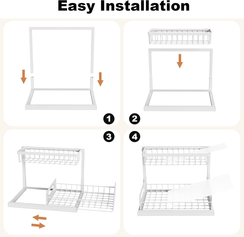 EasyEva White L-Shaped Pull-Out Under Sink Organizers additional product photo