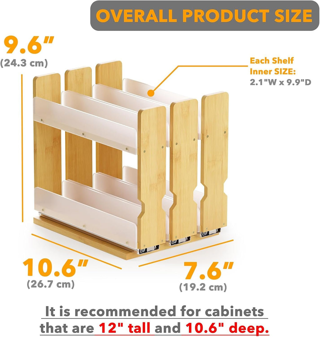 EasyEva Bamboo Pull-Out Cabinet Spice Rack additional product photo