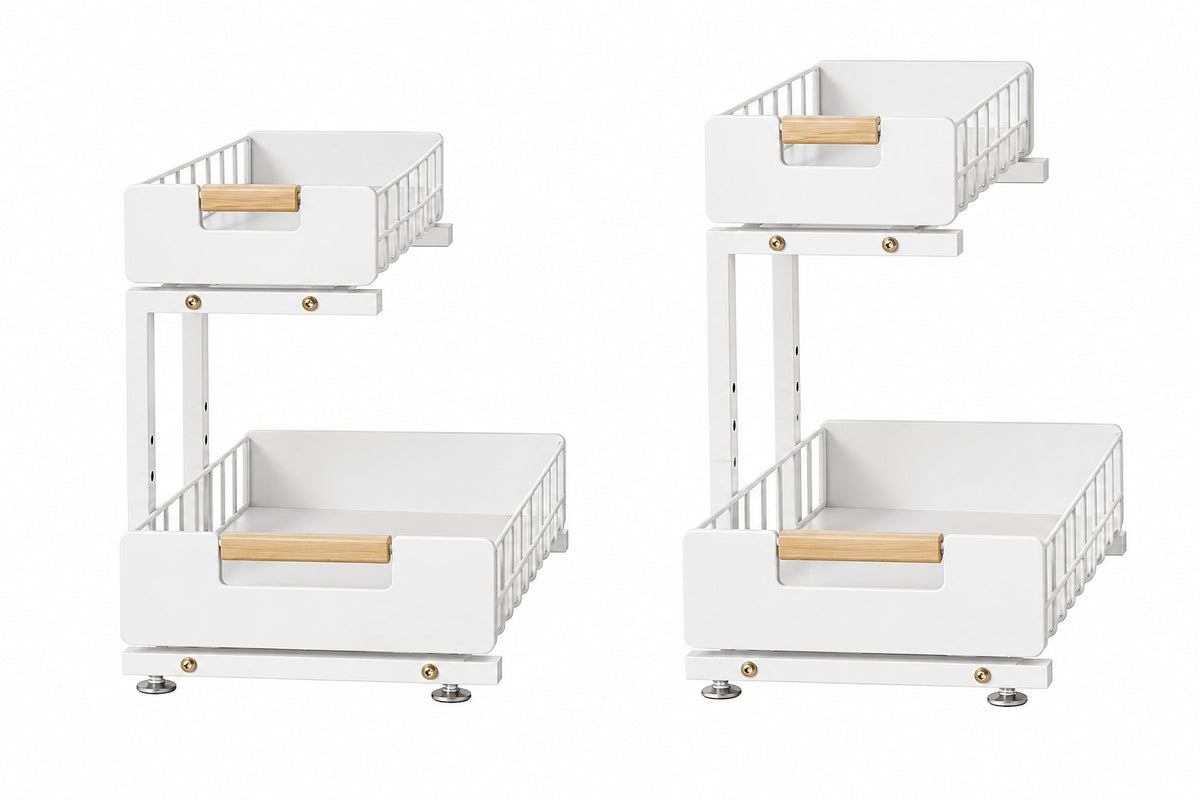EasyEva White L-Shaped Two-Level Pull-Out Organizers studio product photo Main image
