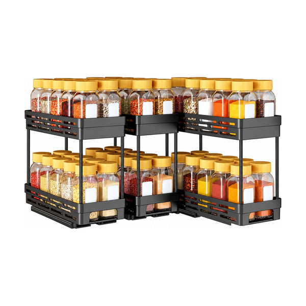 EasyEva Black Pull-Out Cabinet Spice Racks studio product photo