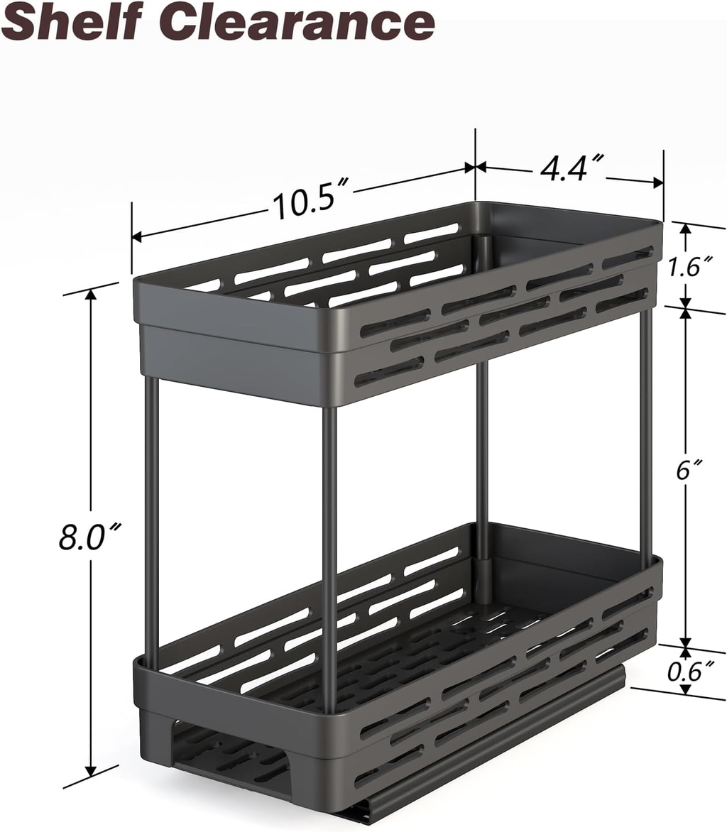 EasyEva Black Pull-Out Cabinet Spice Racks additional product photo