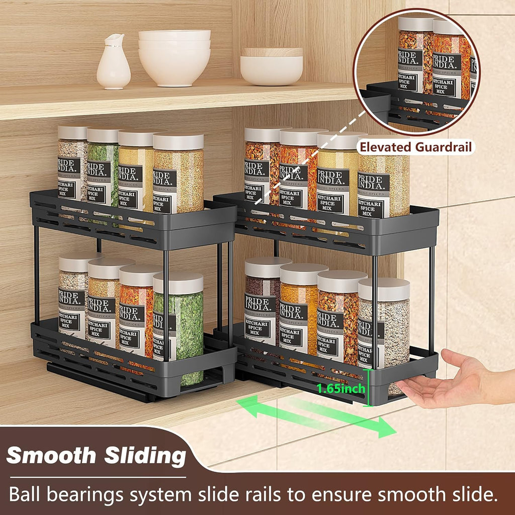 EasyEva Black Pull-Out Cabinet Spice Racks additional product photo