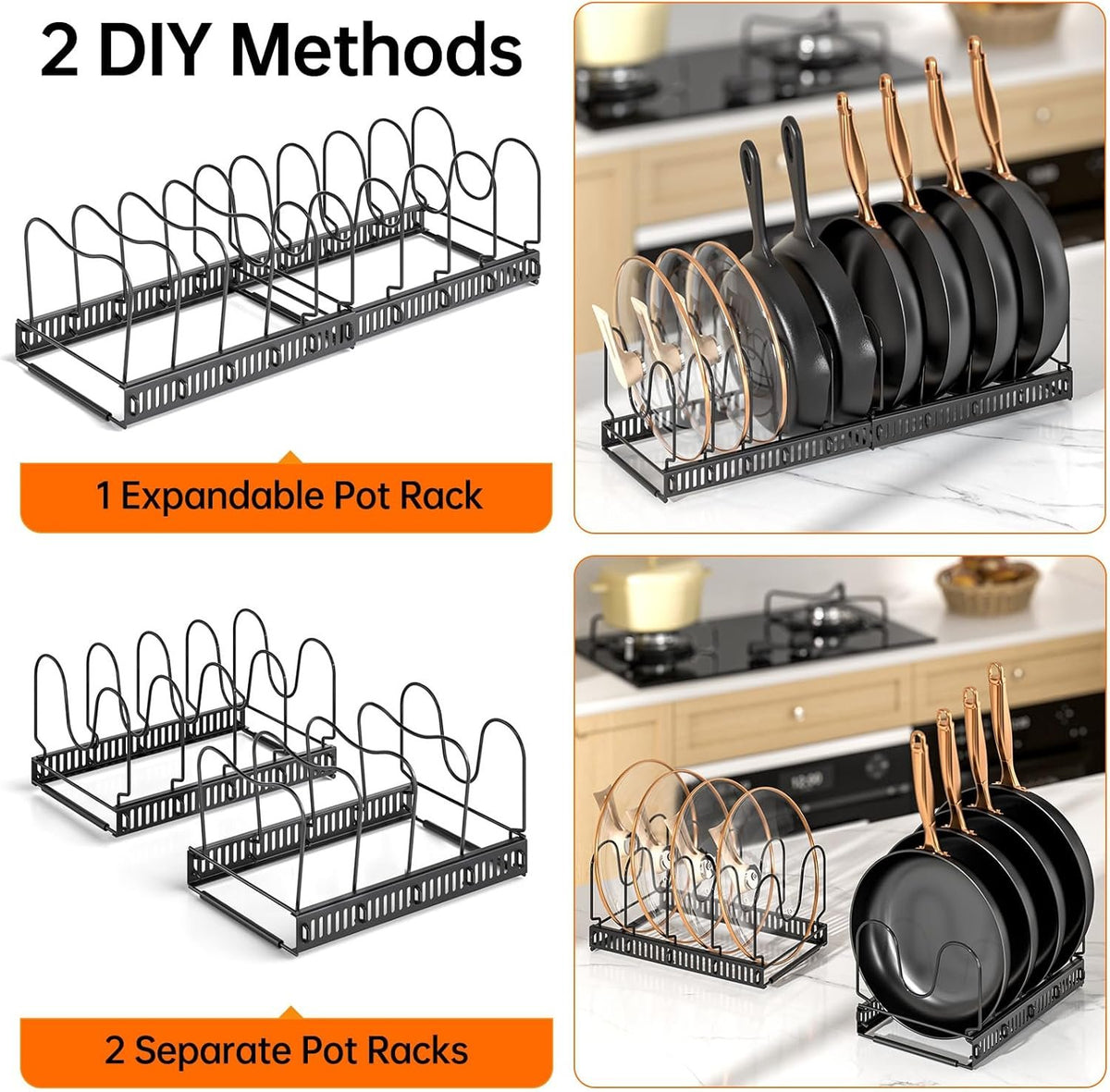 EasyEva Expandable Pot and Pan Organizer Rack additional product photo