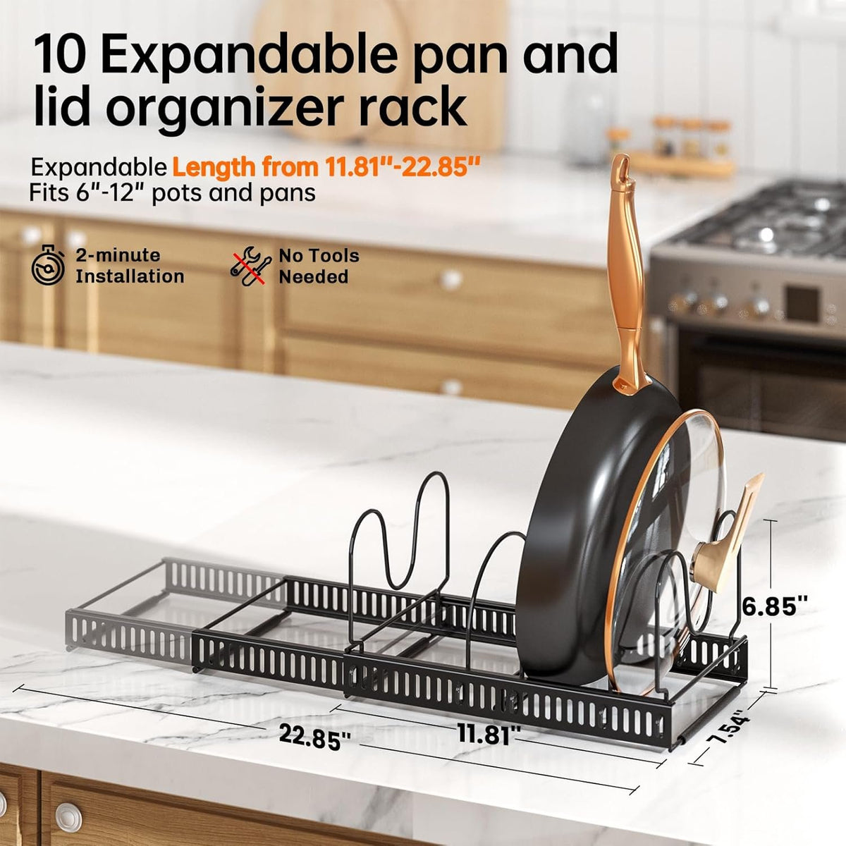 EasyEva Expandable Pot and Pan Organizer Rack additional product photo