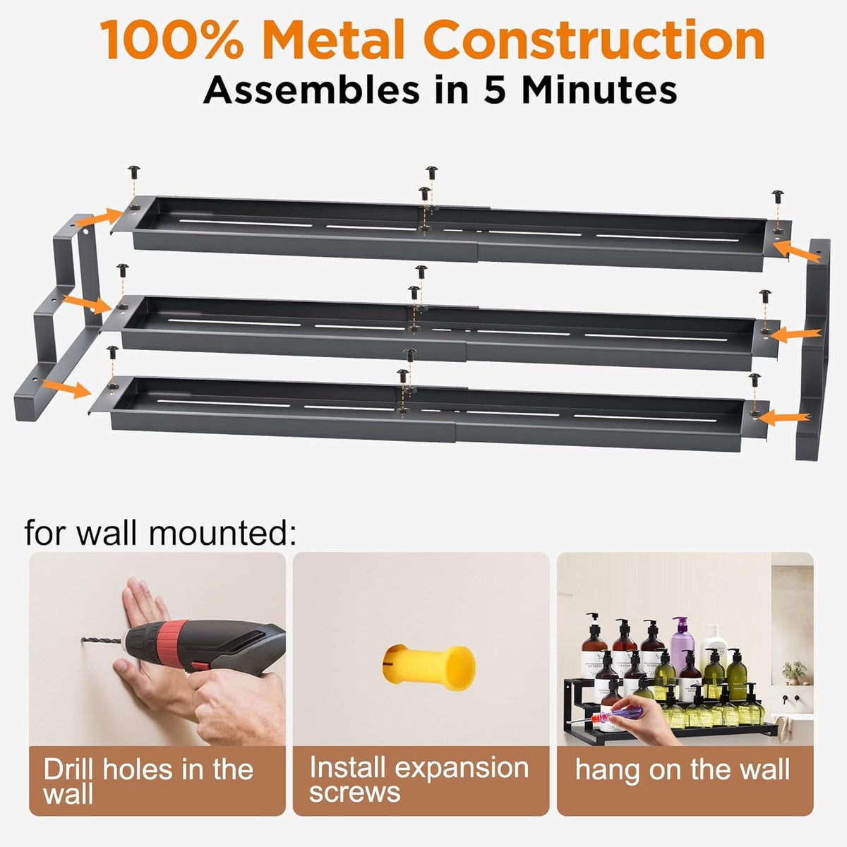 EasyEva Expandable Stepped Metal Spice Rack additional product photo