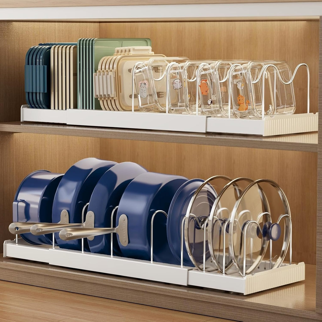 EasyEva White Expandable Pot Lid Organizers studio product photo