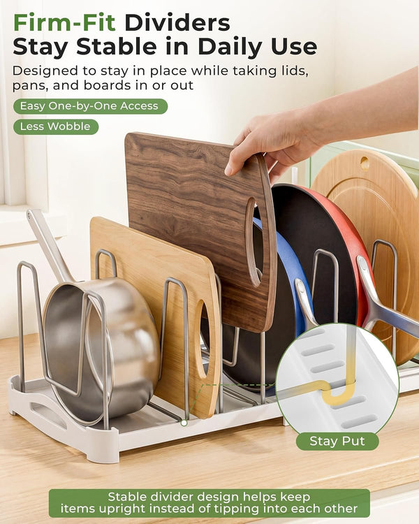 EasyEva White Expandable Pot Lid Organizer additional product photo