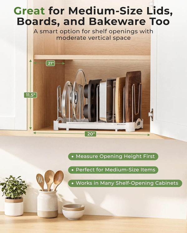 EasyEva White Expandable Pot Lid Organizer additional product photo