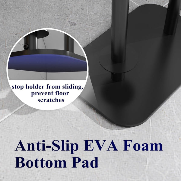 EasyEva Black Freestanding Toilet Paper Holder with Shelf additional product photo
