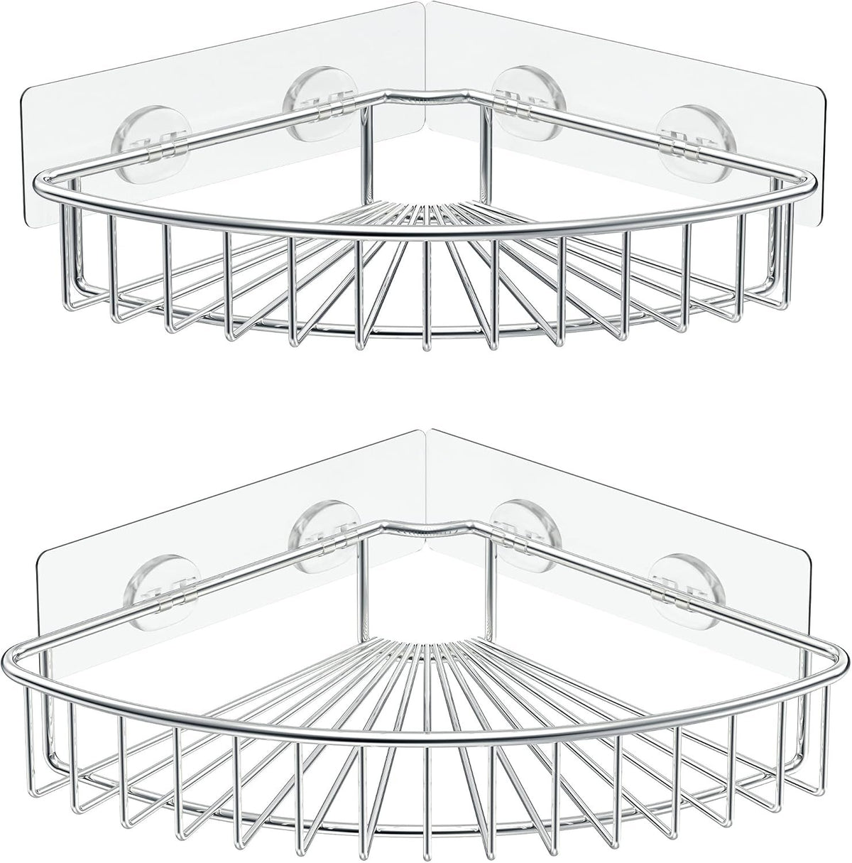 EasyEva Stainless Steel Adhesive Corner Shower Caddies studio product photo Main image