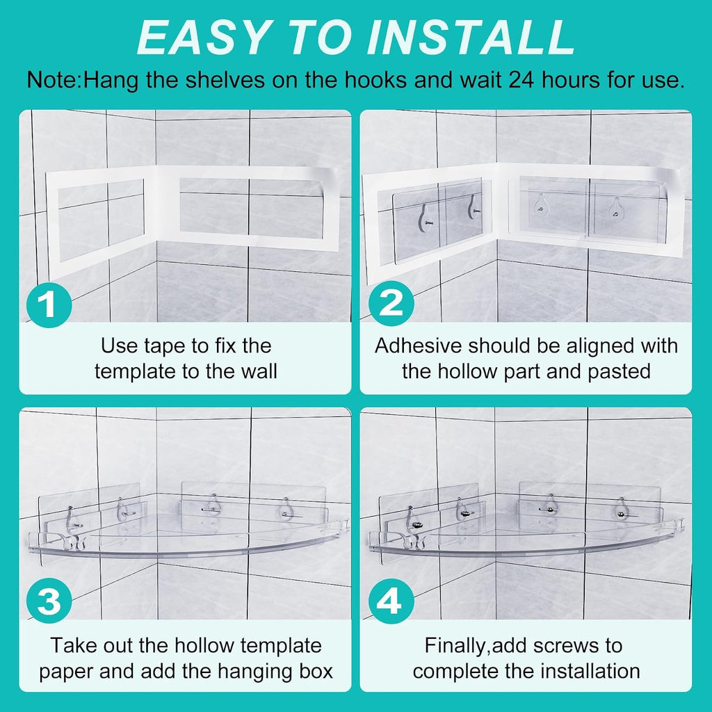 EasyEva Clear Acrylic Corner Shower Shelves additional product photo
