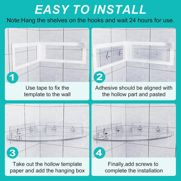 EasyEva Clear Acrylic Corner Shower Shelves additional product photo