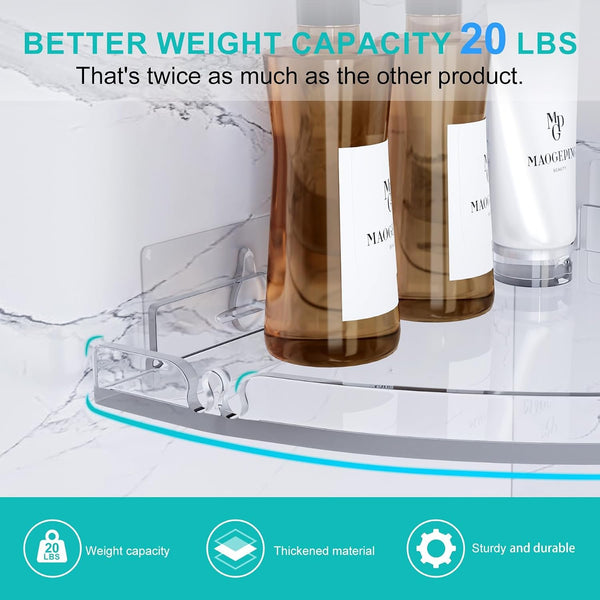 EasyEva Clear Acrylic Corner Shower Shelves additional product photo