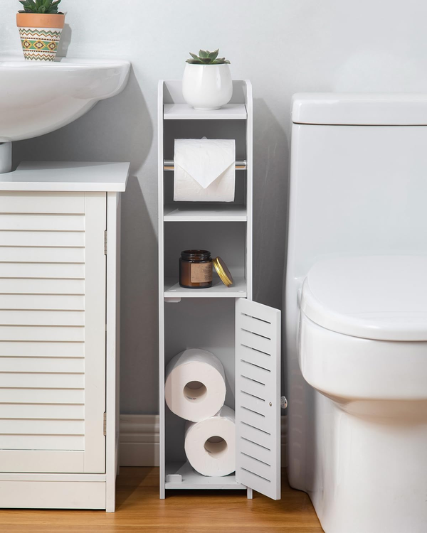 EasyEva White Freestanding Toilet Paper Storage Cabinet additional product photo