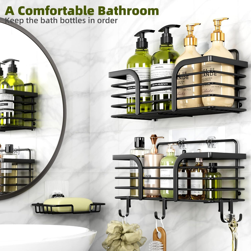 EasyEva Stainless Steel Adhesive Shower Caddy Set additional product photo